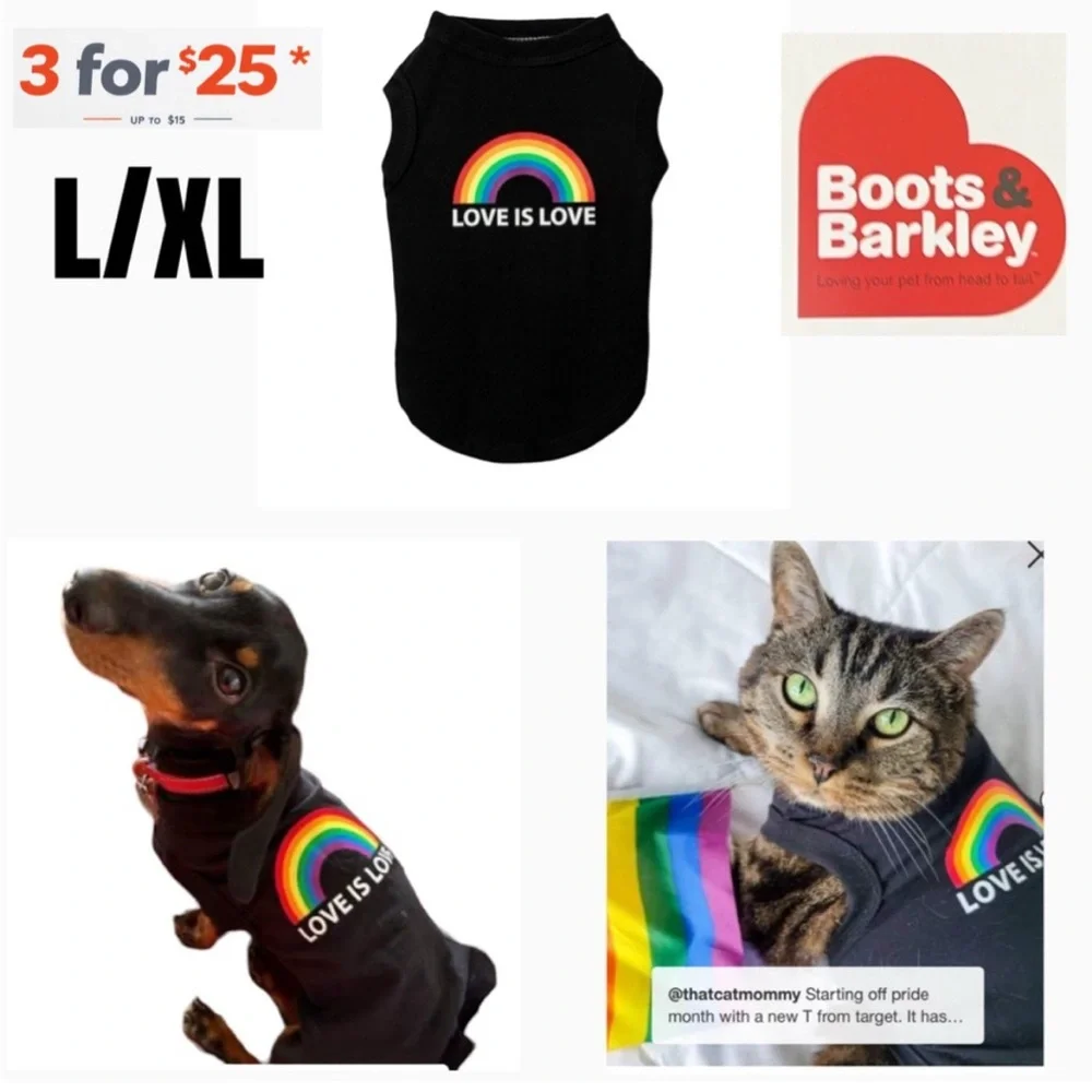Pride Dog & Cat tank by Boots & Barkley size L/XL